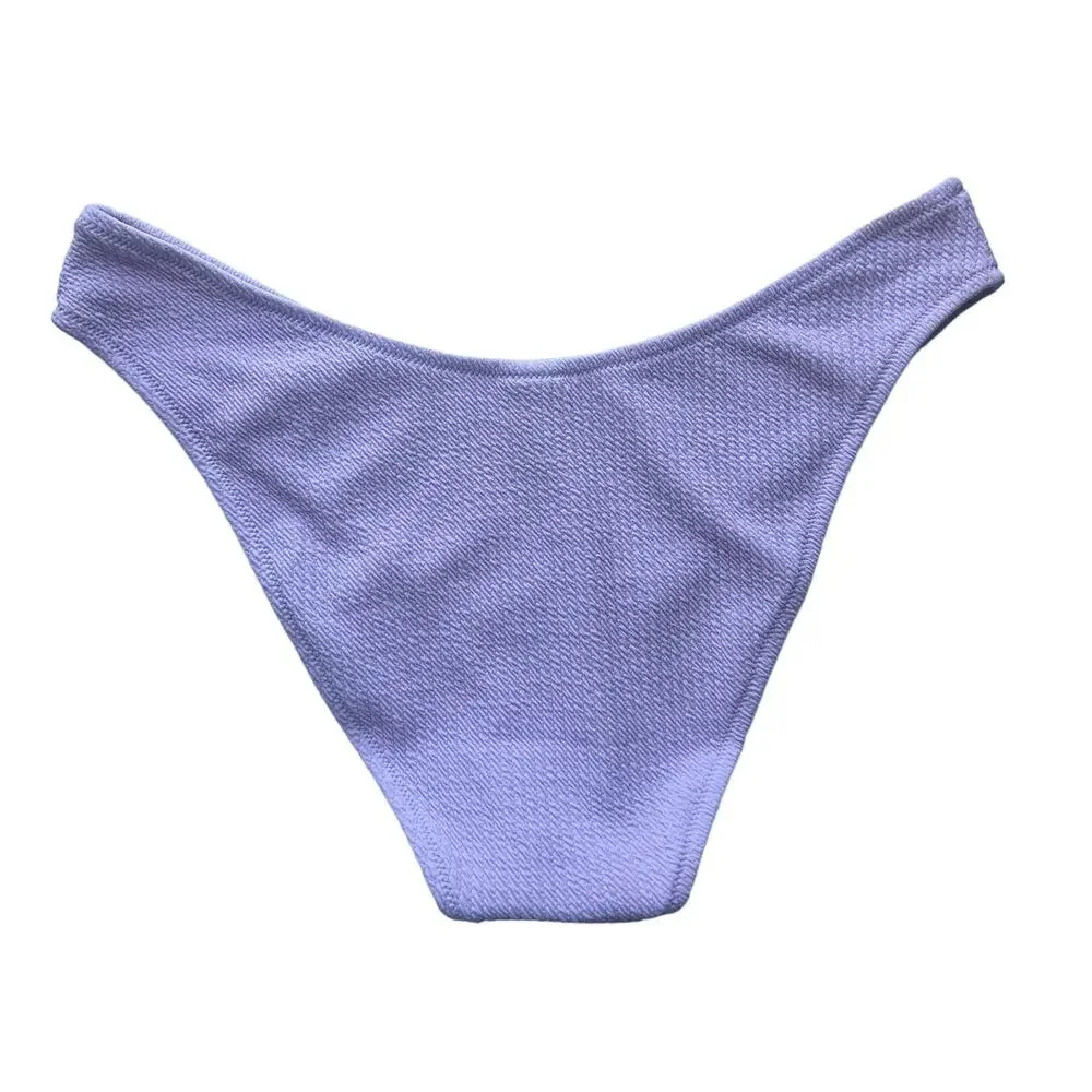 5/$25 J. Crew Textured Curved-Waist Cheeky Bikini Bottoms Lavender XL New - Picture 4 of 6